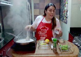 receta rollos pescado salsa blanca: plato principal mariscos cremoso familiar