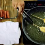 Receta corndog casero crujiente - perrito caliente rebozado estilo feria