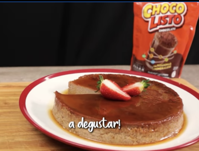 flan de mamá con chocolate